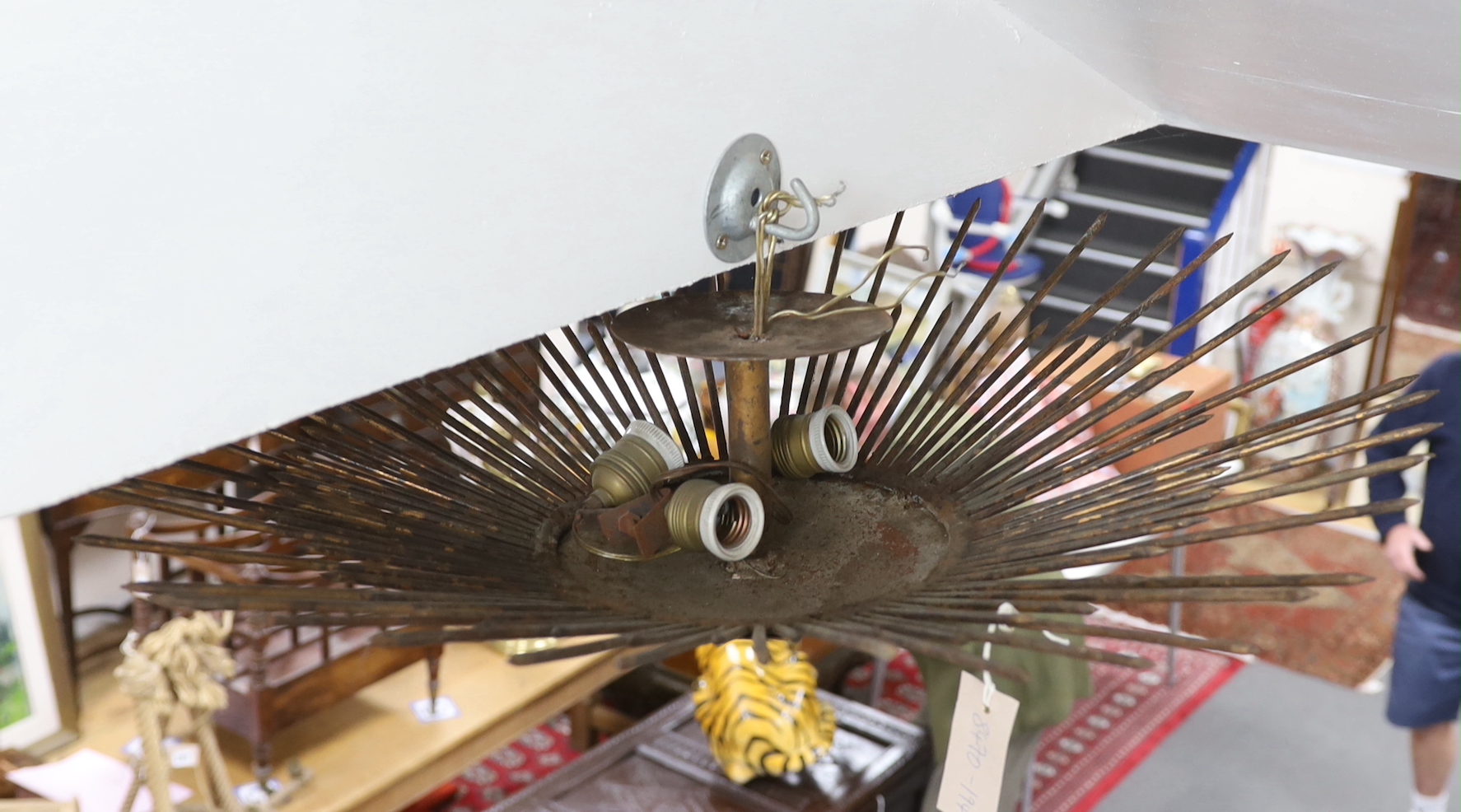 A sunburst light fitting, 67cm diameter